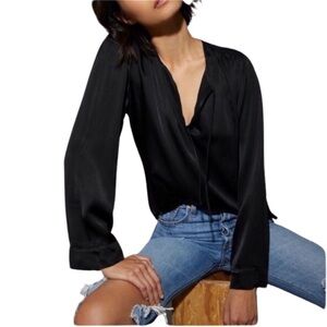 NWT NATION LTD Maura Relaxed Tie Top in Black